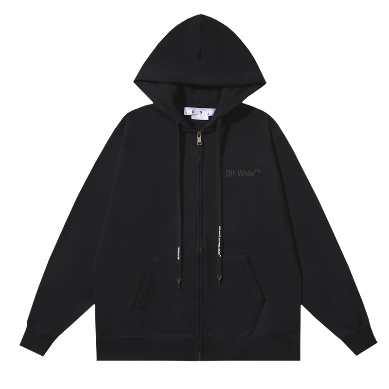 105_153 Off White Hoodie With Ziper