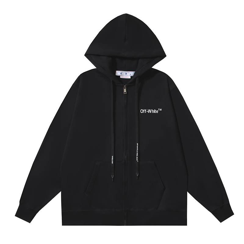 105_153 Off White Hoodie With Ziper