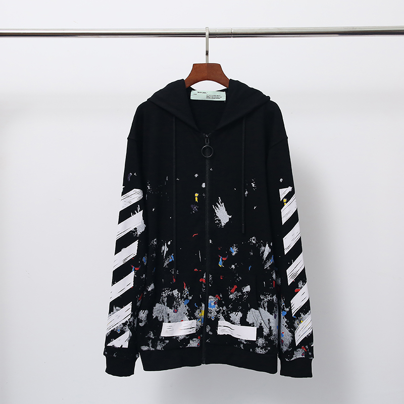 2_6005 Off White Hoodie With Ziper