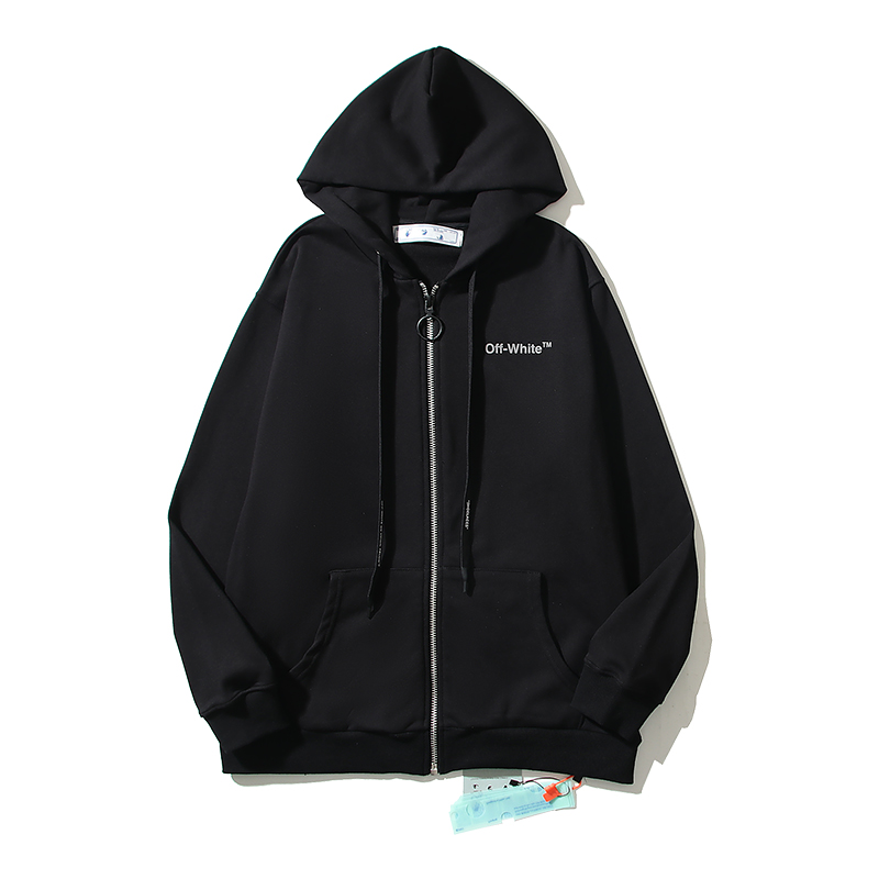 50_6019 Off White Hoodie With Ziper