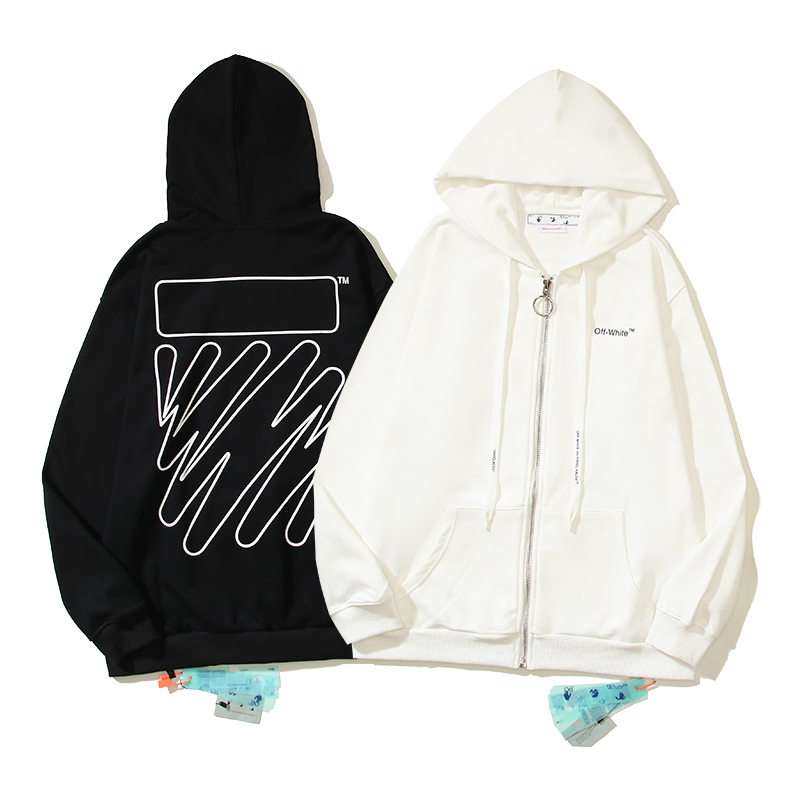 88_6020 Off White Hoodie With Ziper