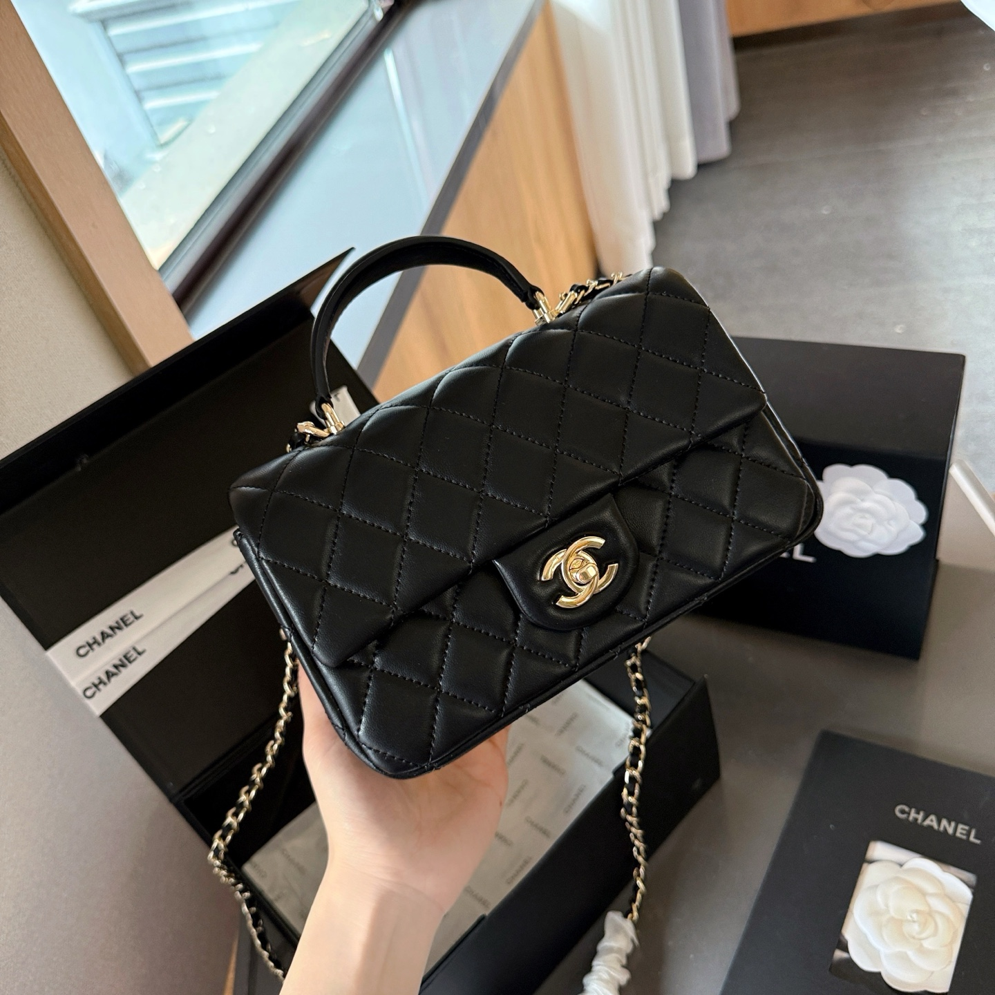 CHANEL HANDLE MINI CF Handle Bag - Uootd
